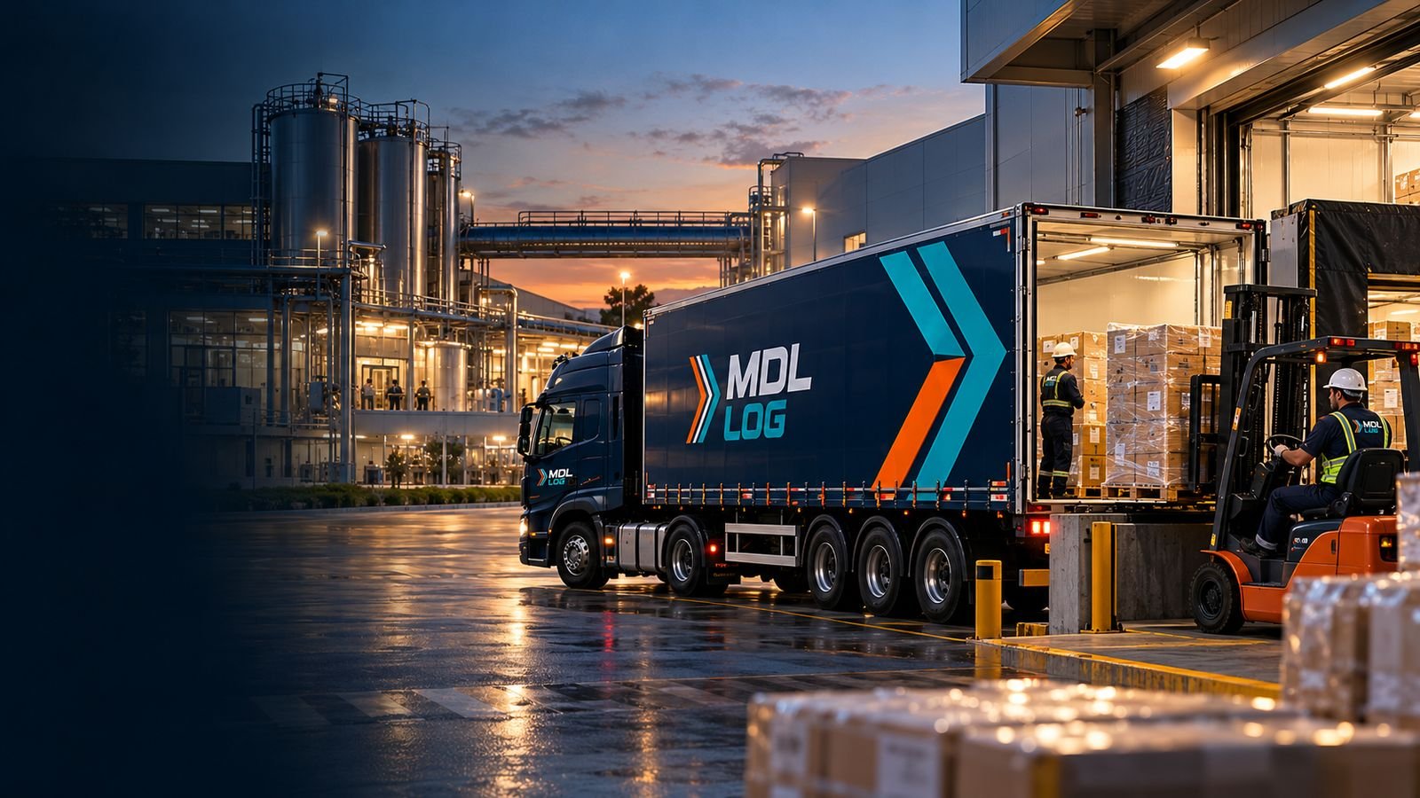 Caminhão MDL LOG em transferência entre fábrica e centro de distribuição